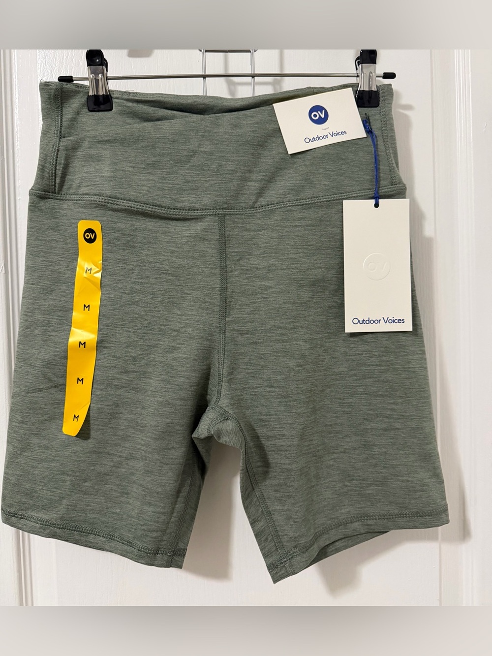 Outdoor Voices Agave Green Heather CloudKnit Bike Shorts